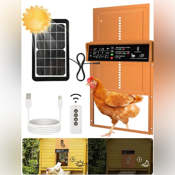 Asfrost Automatic Chicken Coop Door Solar Powered Orange 
NEVER OPENED - Picture 1 of 9